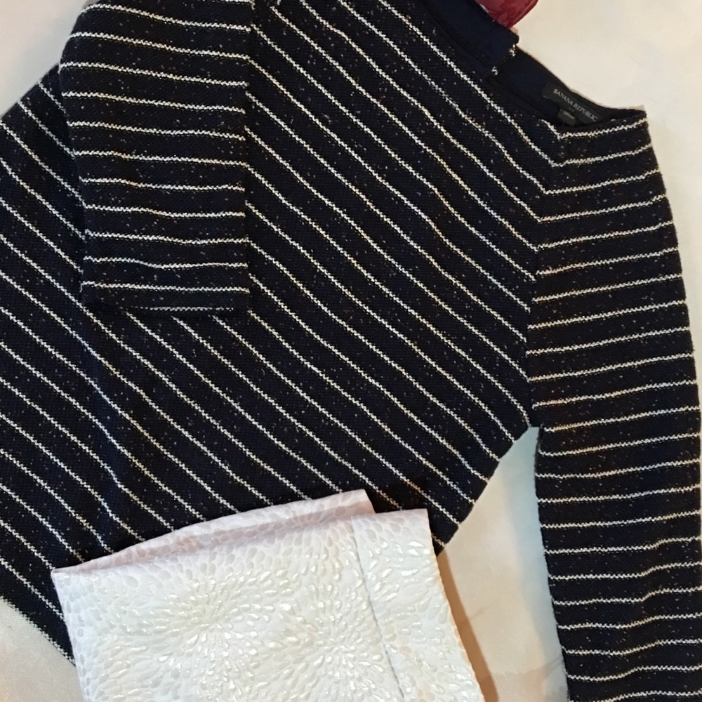 Banana Republic Boucle Sparkle Stripe Sweater